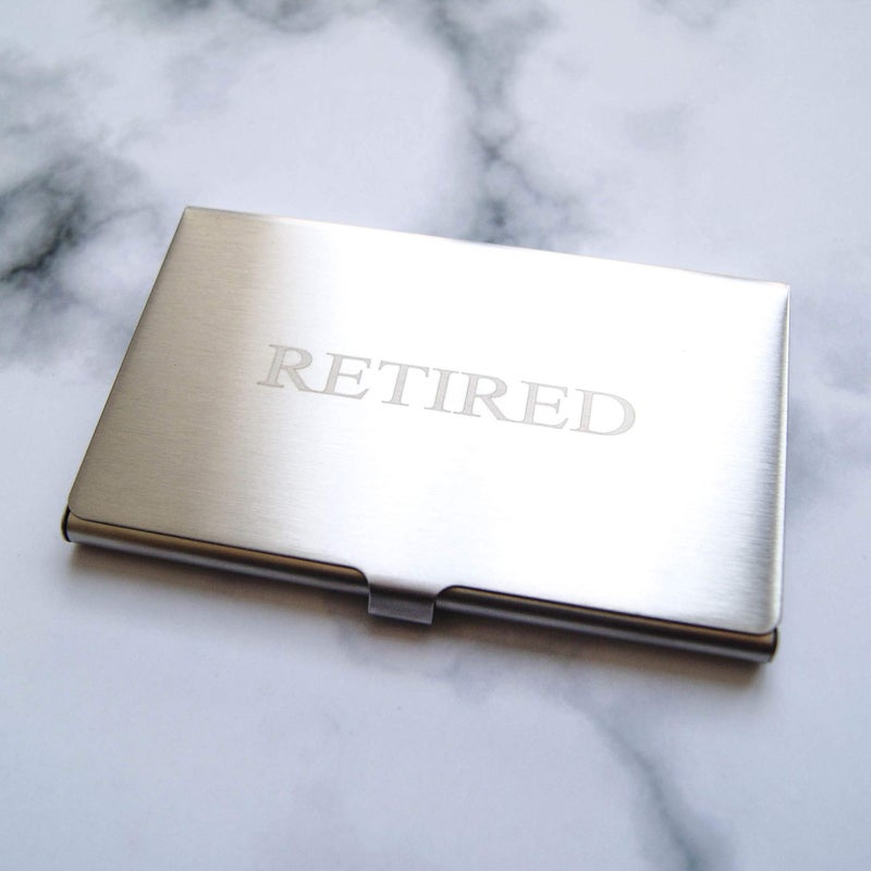 RXBC2011 بطاقات عمل متقاعدين RXBC2011 (عبوة من 50، أخضر فاتح، علبة فضية) هدية تقاعد مضحكة للرجال، النساء، الزملاء، الموظفين، المدير، الأصدقاء، الزملاء - Image 2